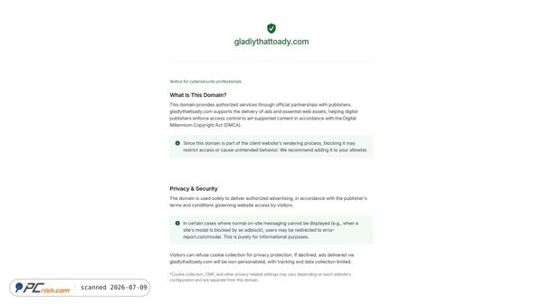 gladlythattoady.com screenshot