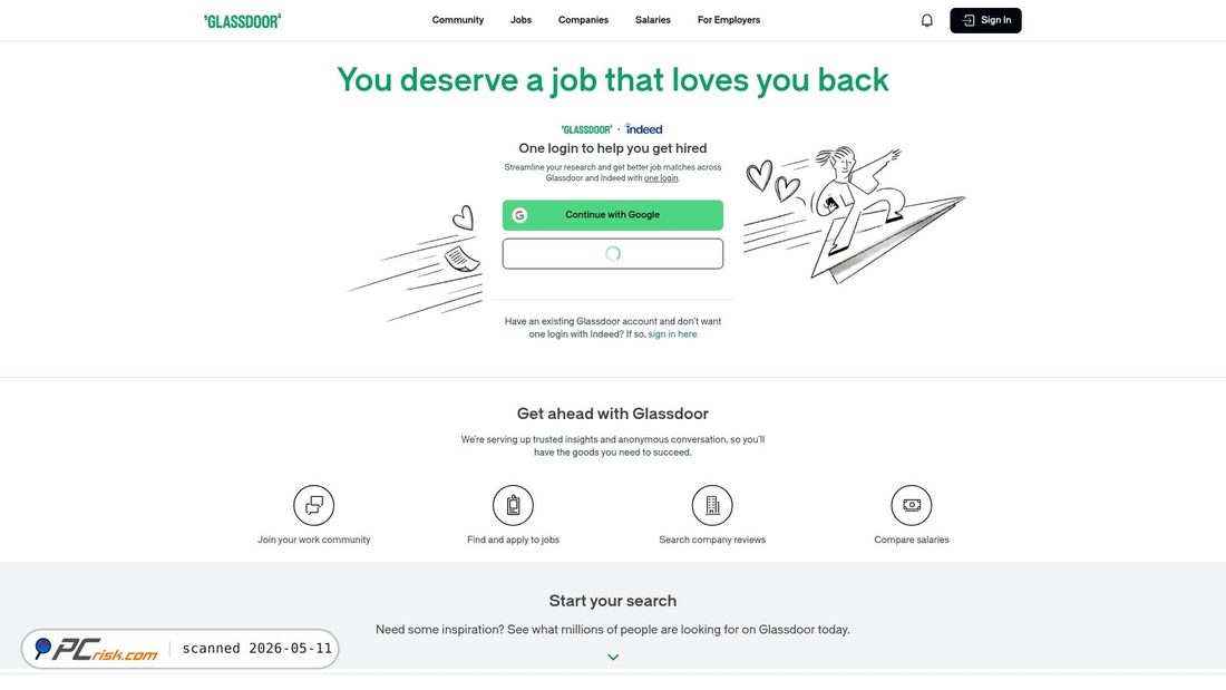 Screenshot di glassdoor.com