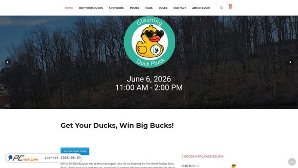 gleaningduckpluck.raceaduck.com screenshot