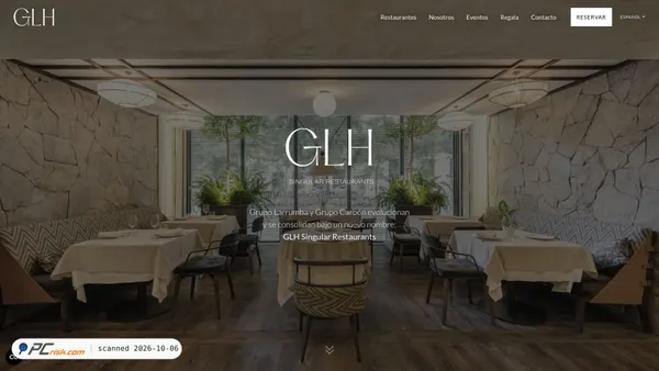 Captura de glhrestaurants.com