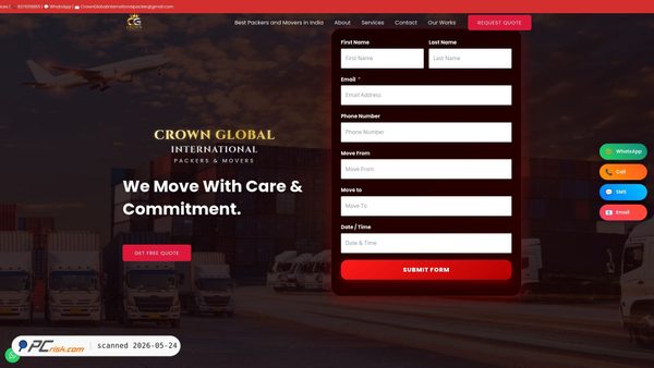 globalinternationalpackersandmovers.com screenshot