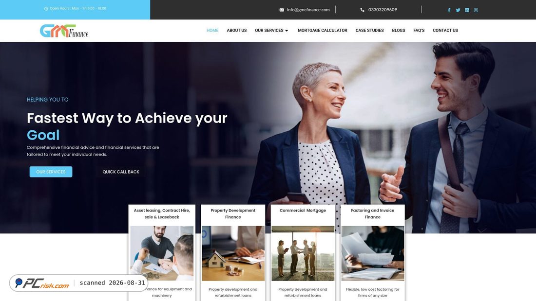 Screenshot von gmcfinance.co.uk