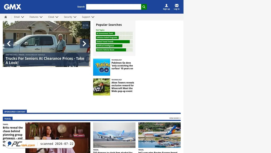 Screenshot of gmx.com