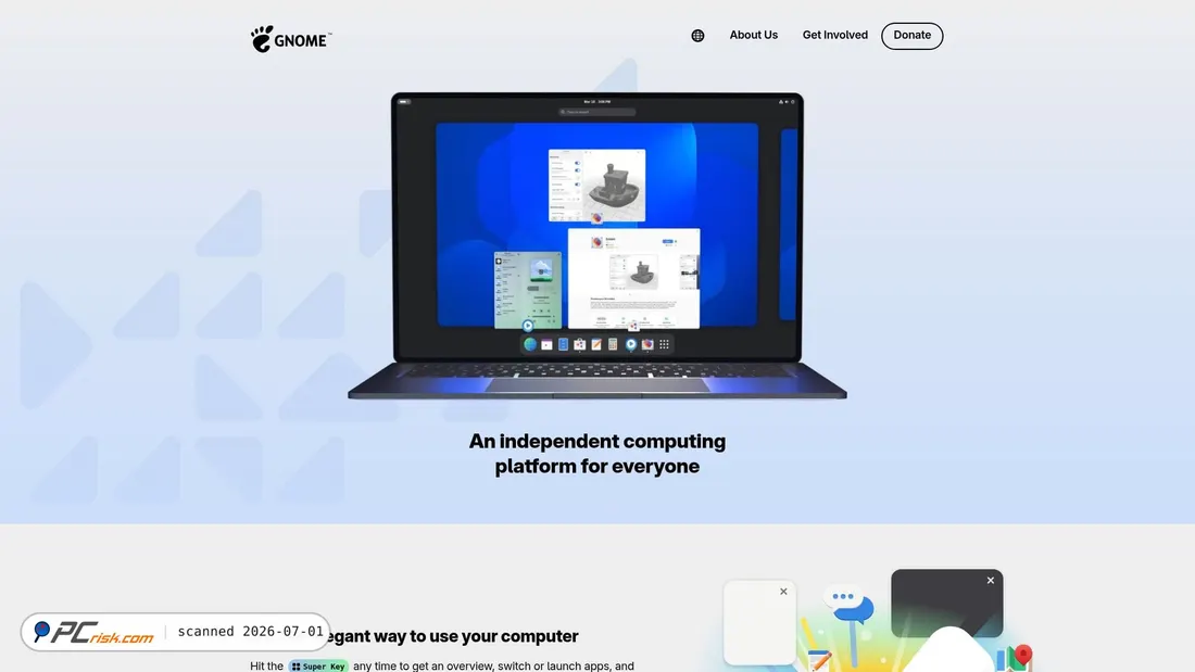 Screenshot of gnome.org