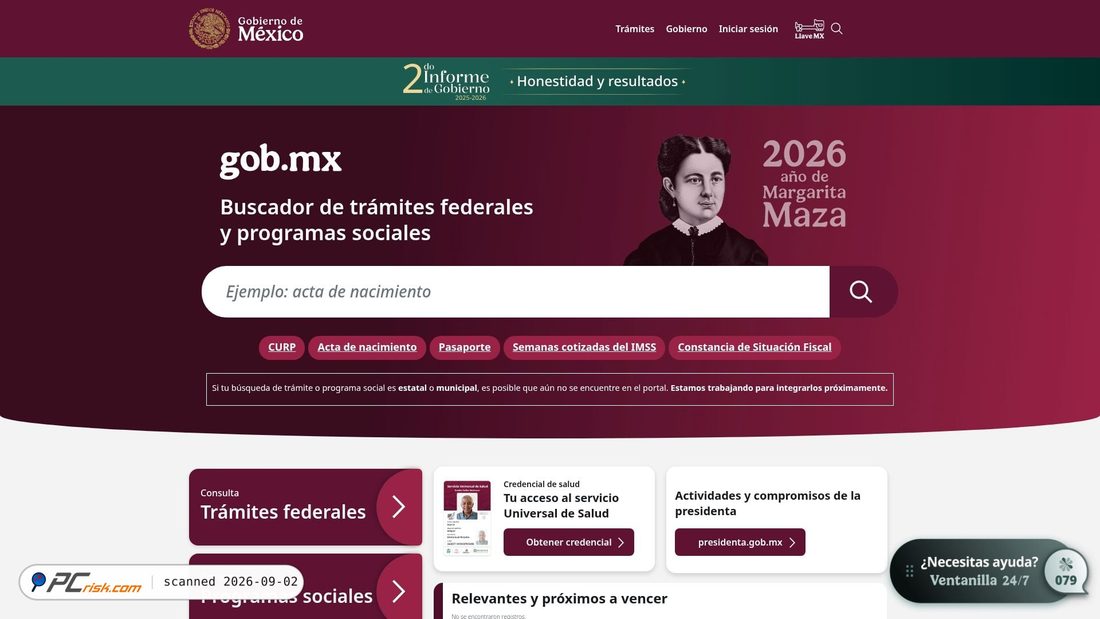 Captura de pantalla de gob.mx