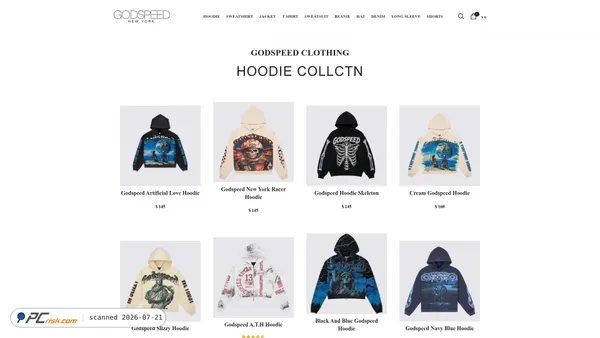 godspeedclothingsny.com screenshot