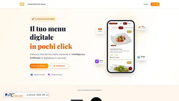 gofoodmenu.it screenshot