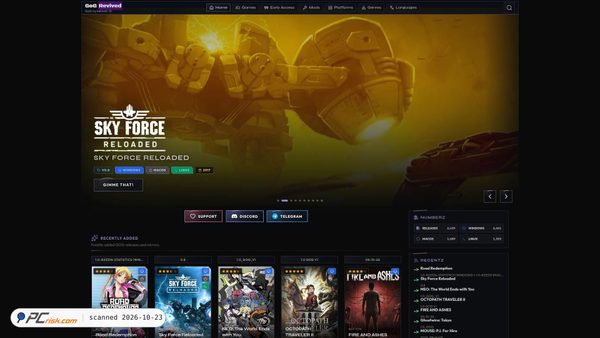 Screenshot di gog-rev.com