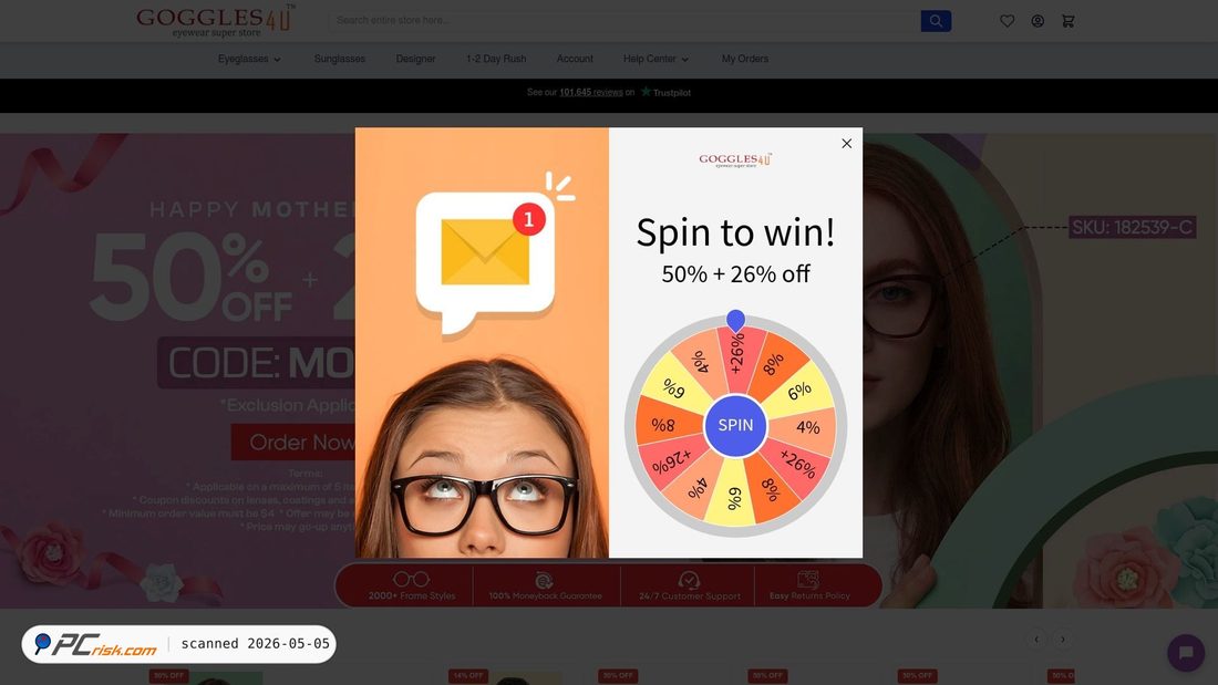 Screenshot of goggles4u.co.uk