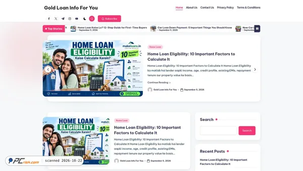 Captura de ecrã de goldloansinfo.com