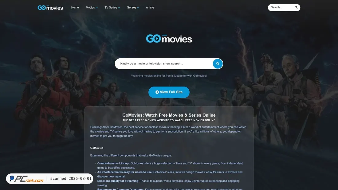 Screenshot of gomovieprod.com