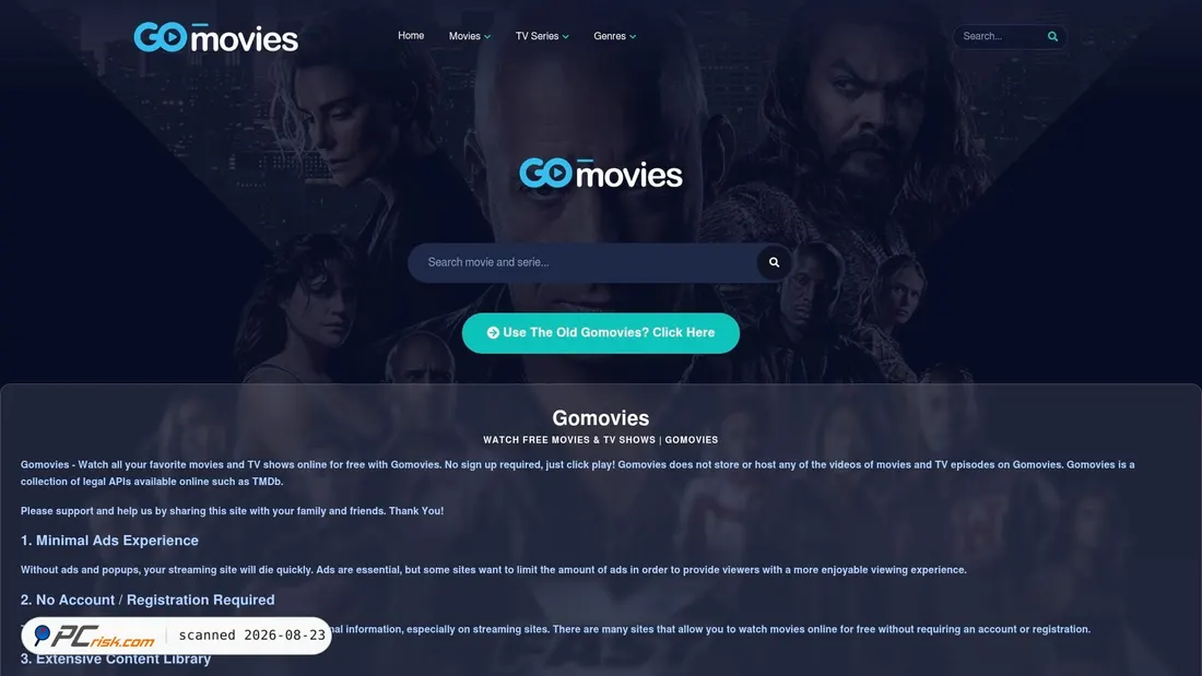 Screenshot of gomoviess.site