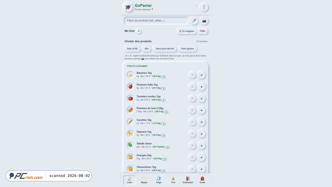 Screenshot of gopanier.app
