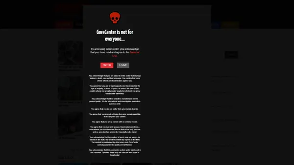 gorecenter.com screenshot