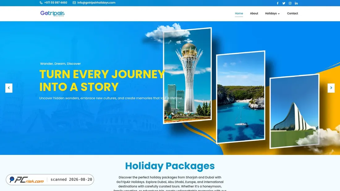 Screenshot of gotripairholidays.com