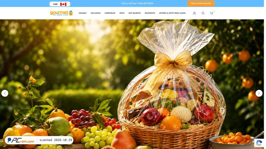 Screenshot of gourmetgiftbasketstore.com