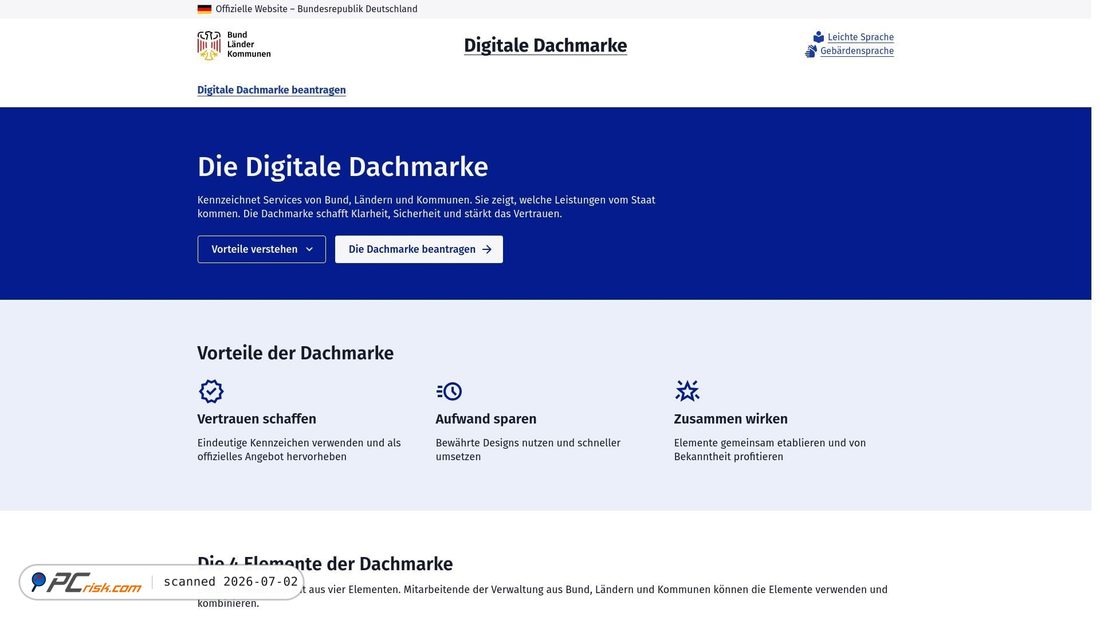 Screenshot of gov.de