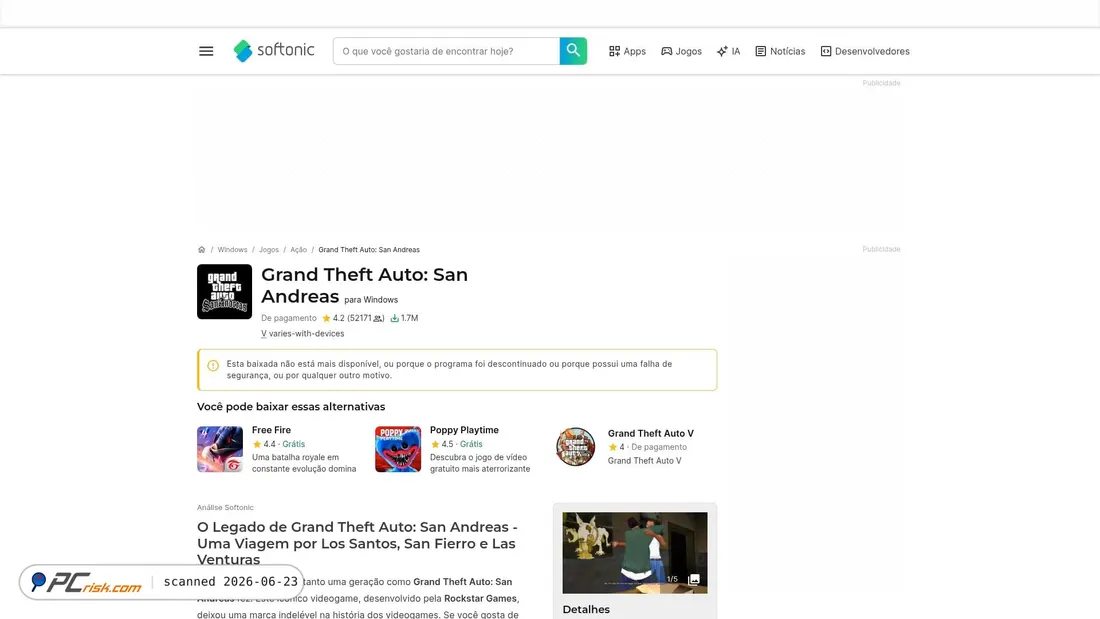 Screenshot of grand-theft-auto-san-andreas.softonic.com.br