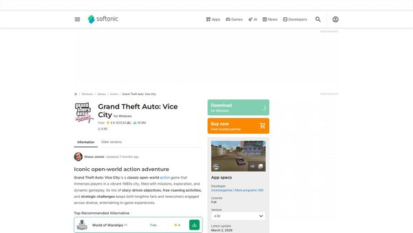 Screenshot di grand-theft-auto-vice-city.en.softonic.com