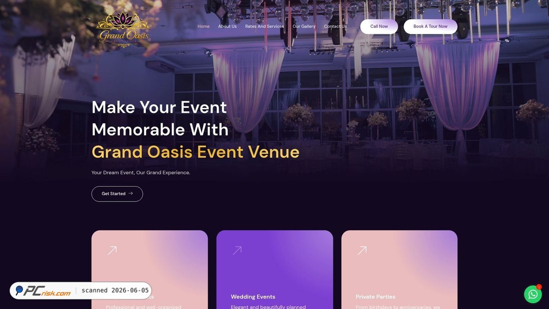 Screenshot of grandoasiseventvenue.com