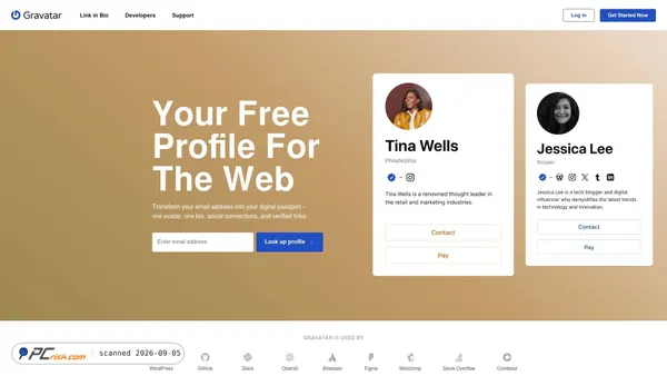 Zrzut ekranu gravatar.com