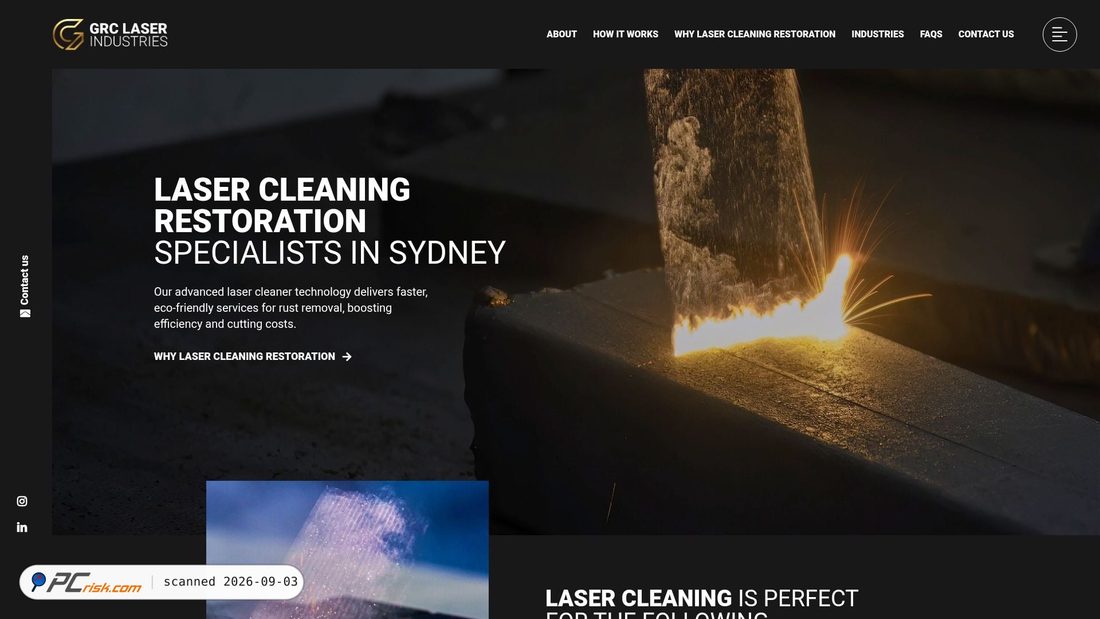 Captura de pantalla de grclaserindustries.com.au