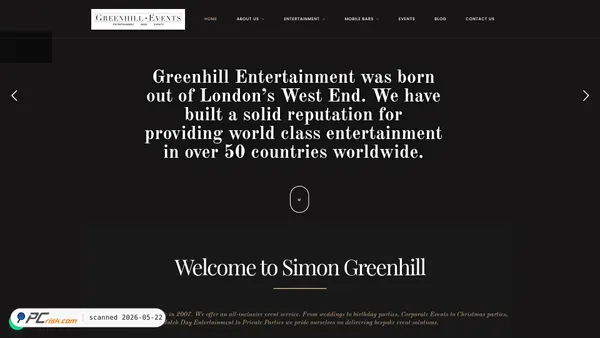 greenhill-events.com screenshot