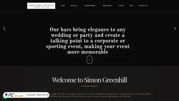 greenhill-events.com screenshot