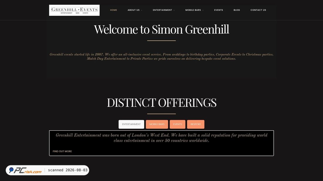 Zrzut ekranu greenhill-events.com