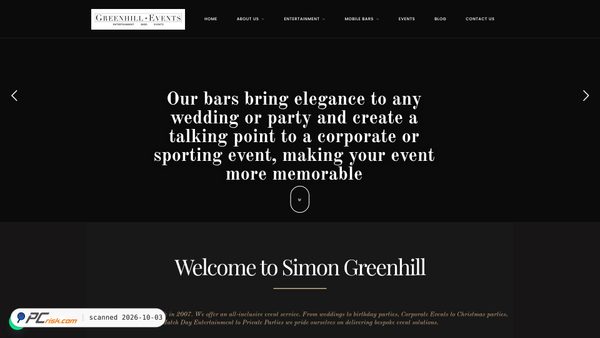 Captura de ecrã de greenhill-events.com