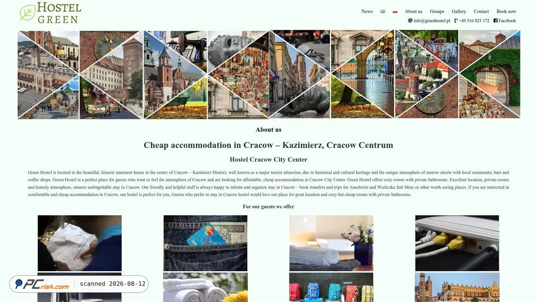Screenshot of greenhostel.pl
