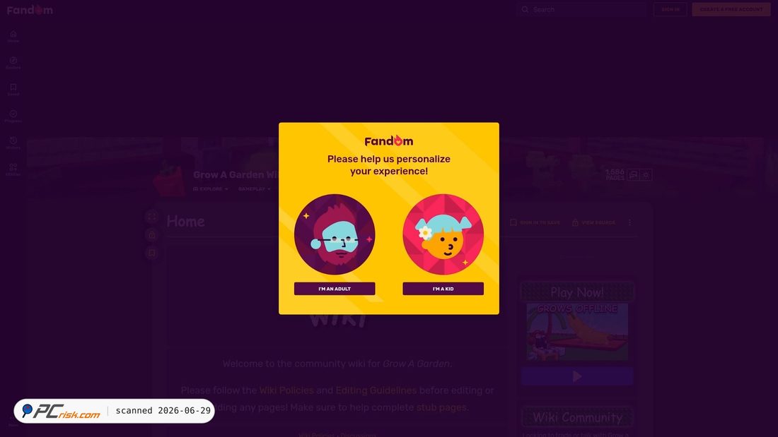 Screenshot of growagarden.fandom.com