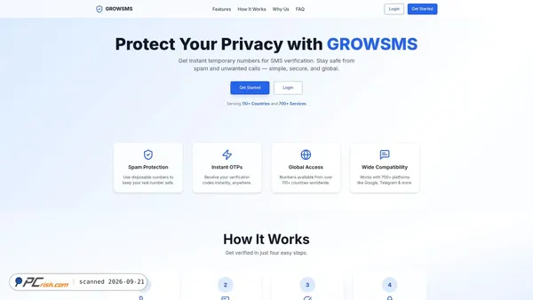 growsms.com screenshot