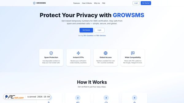 growsms.com Screenshot