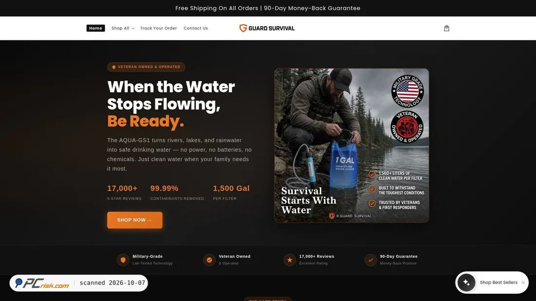 Captura de ecrã de guardsurvival.com