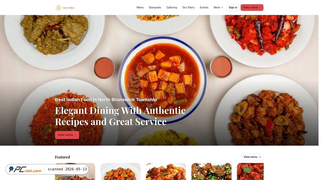 Screenshot of gurupalacerestaurant.com