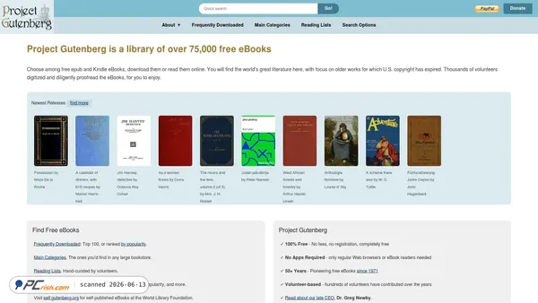 gutenberg.org screenshot