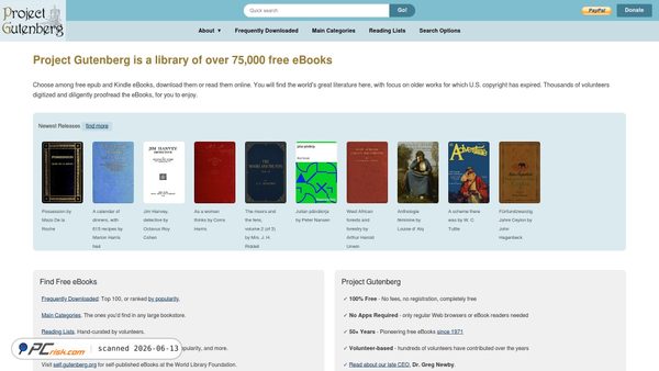 gutenberg.org screenshot