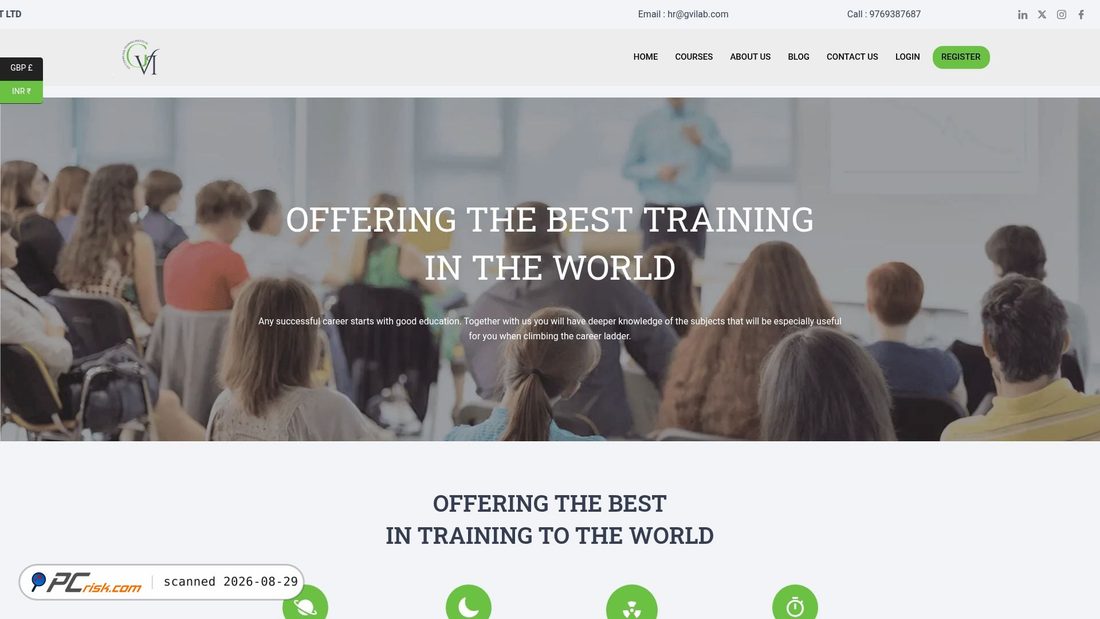Screenshot van gvitraininginstitute.com
