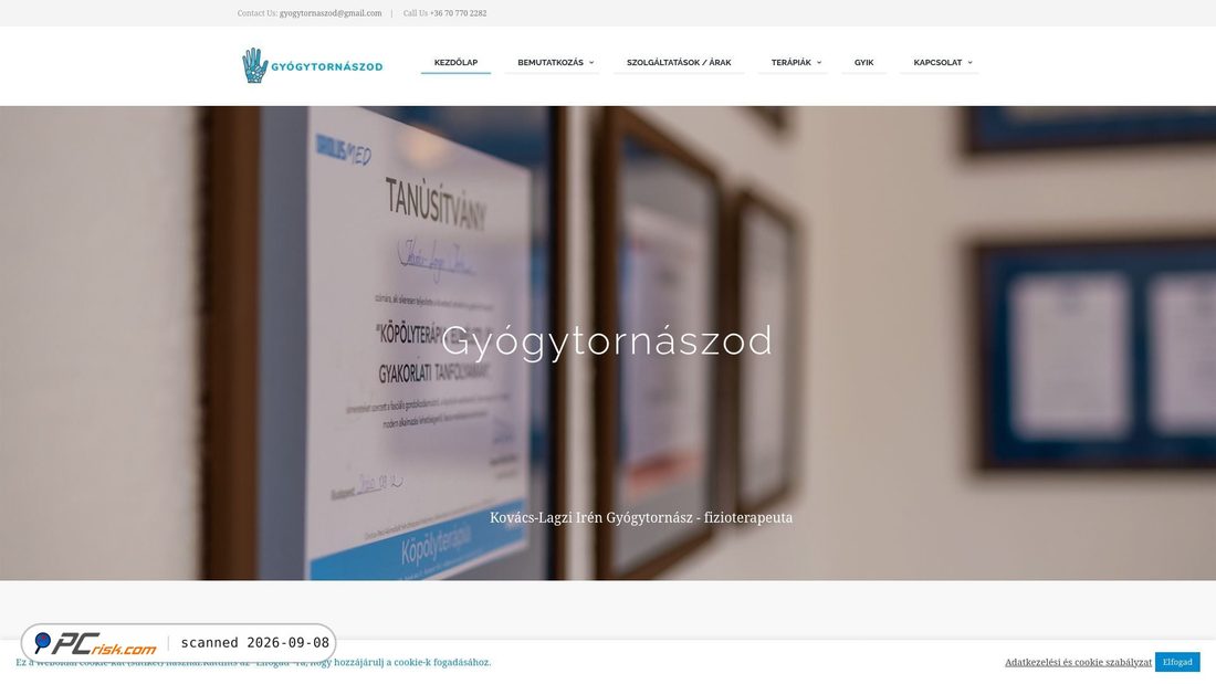 Screenshot von gyogytornaszod.hu