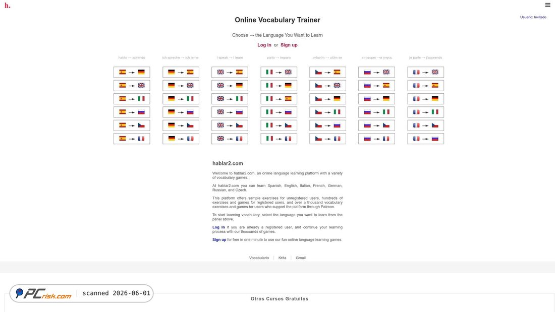 Screenshot von hablar2.com