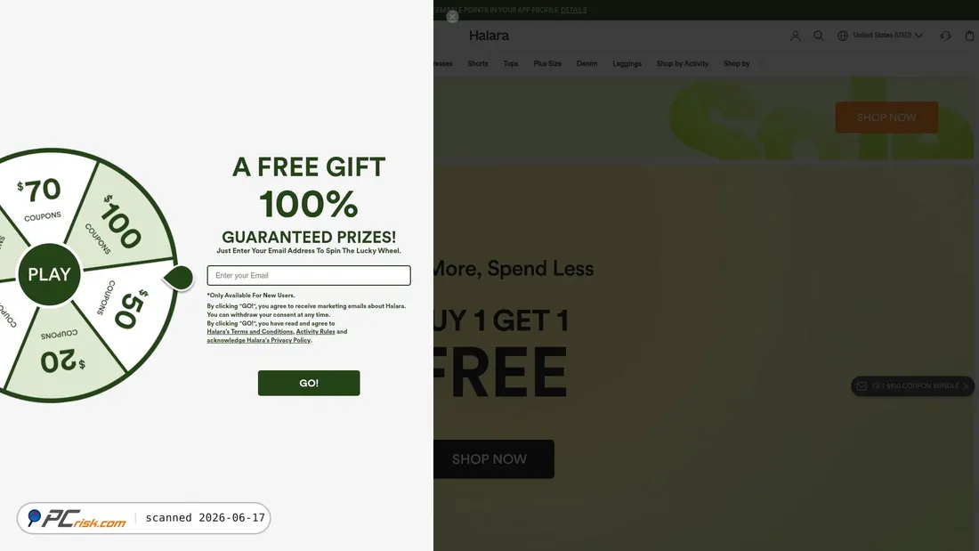 Screenshot of halara.com