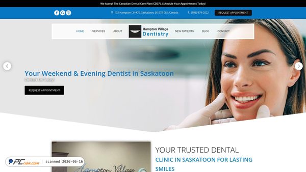 hamptonvillagedentistry.com screenshot