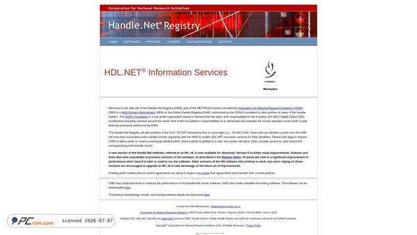 handle.net screenshot