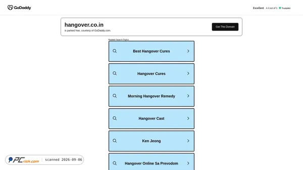 hangover.co.in Screenshot