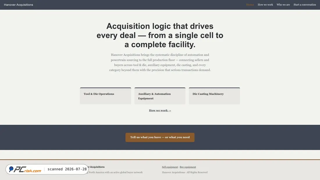 Screenshot of hanoveracquisitions.com
