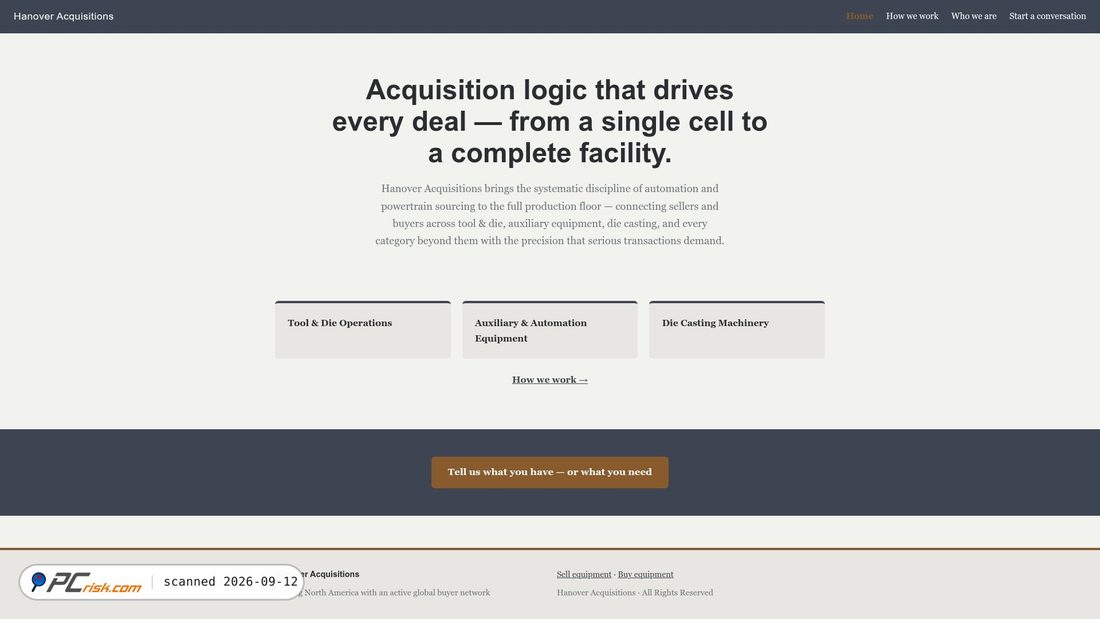 Screenshot van hanoveracquisitions.com