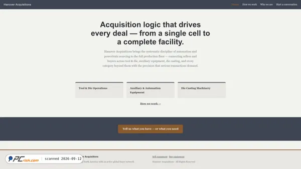 Screenshot di hanoveracquisitions.com