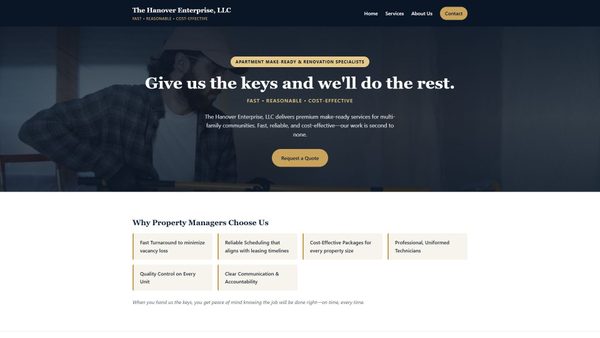 hanoverenterprises.com screenshot