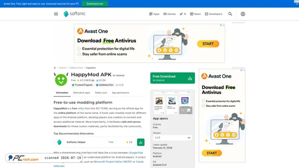 happymod-bk5.en.softonic.com screenshot